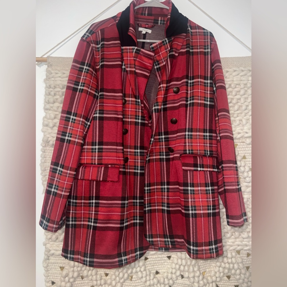 XL Red Plaid Maurice’s Blazer Jacket